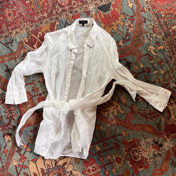Theory linen button up shirt - Picture 2 of 5